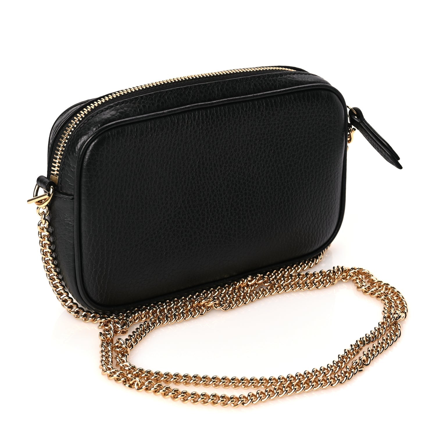 Gucci Dollar Calfskin Super Mini GG Marmont Chain Shoulder Bag Black 2 of 8