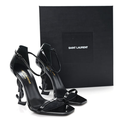 Saint Laurent Patent Calfskin Opyum 110 Sandals 36.5 Black 9 of 9