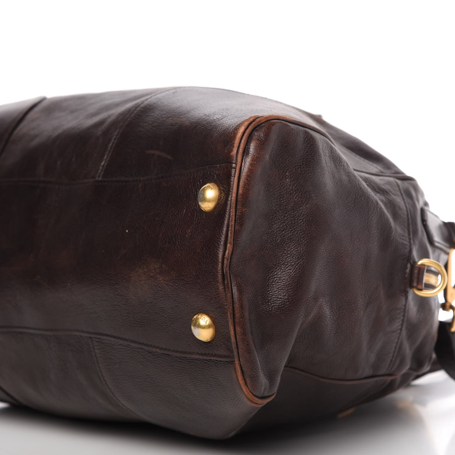 Prada Glace Calf Large Dome Satchel Moro 7 of 14