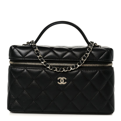 Chanel Lambskin Quilted Top Handle Slim Vanity With Chain Black 1 of 11