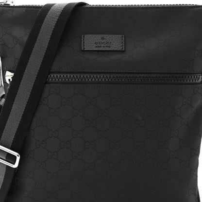 Gucci Nylon Monogram Small Flat Messenger Bag Black 8 of 10
