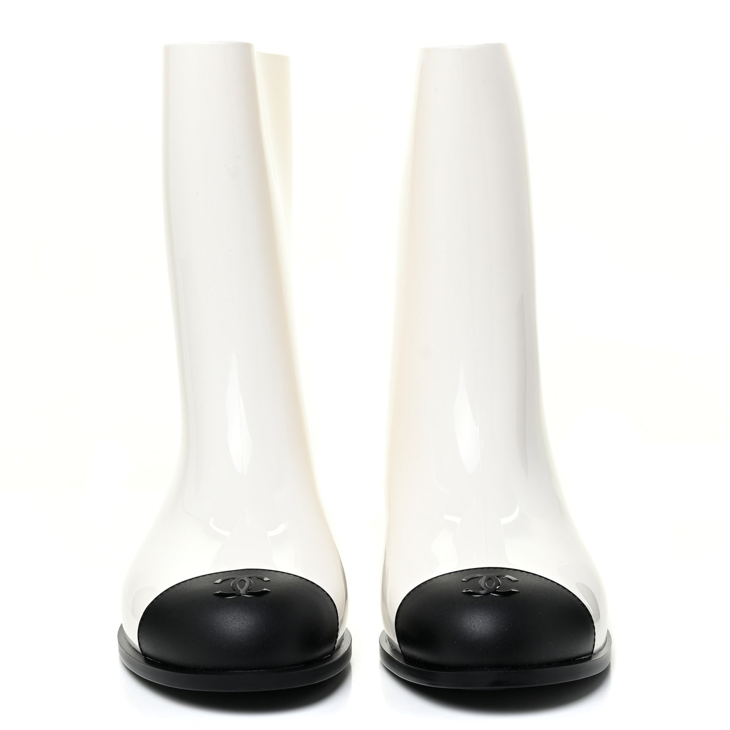 Rubber Rain Boots 39 Ivory Black
