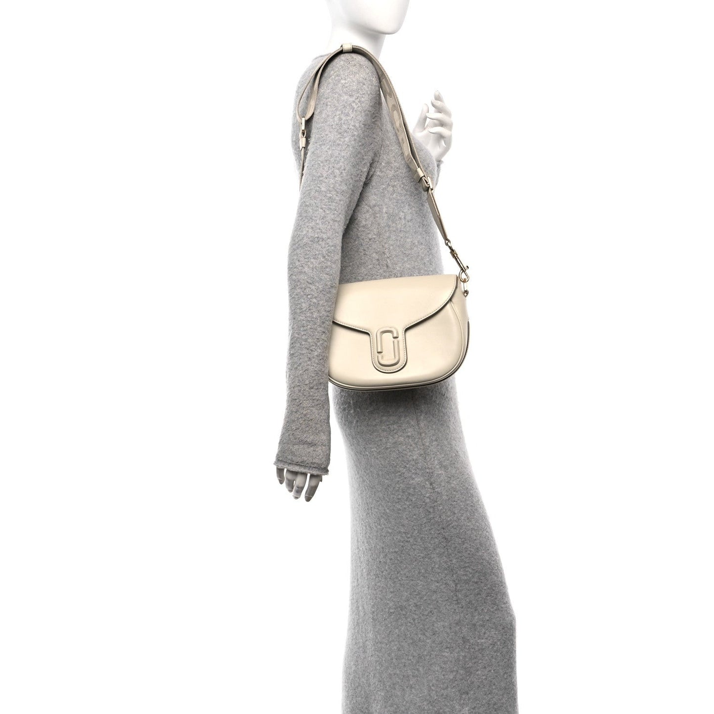 Calfskin Large The Covered J Marc Saddle Cloud White
