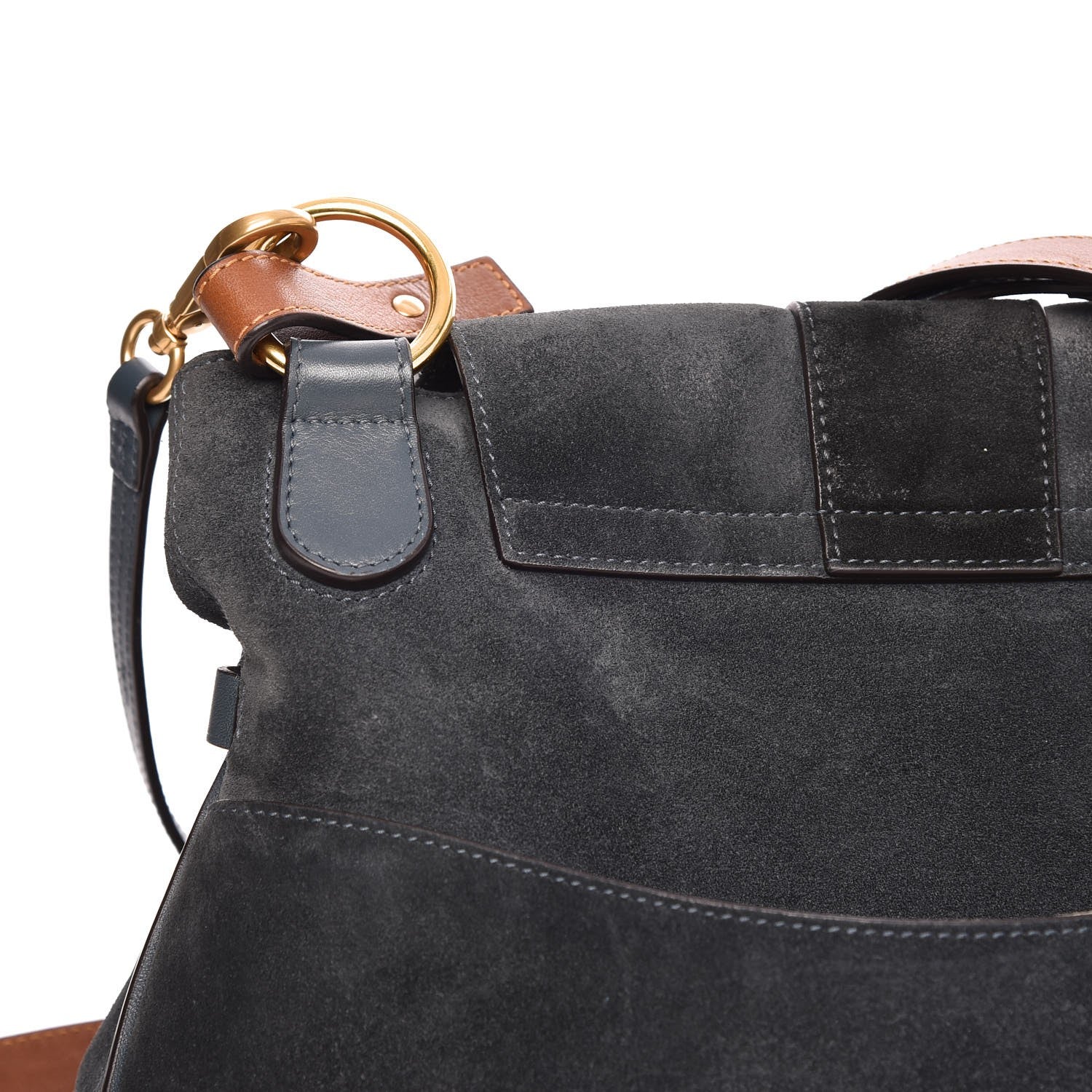 Chloe Suede Medium Lexa Shoulder Bag Silver Blue 19 of 21