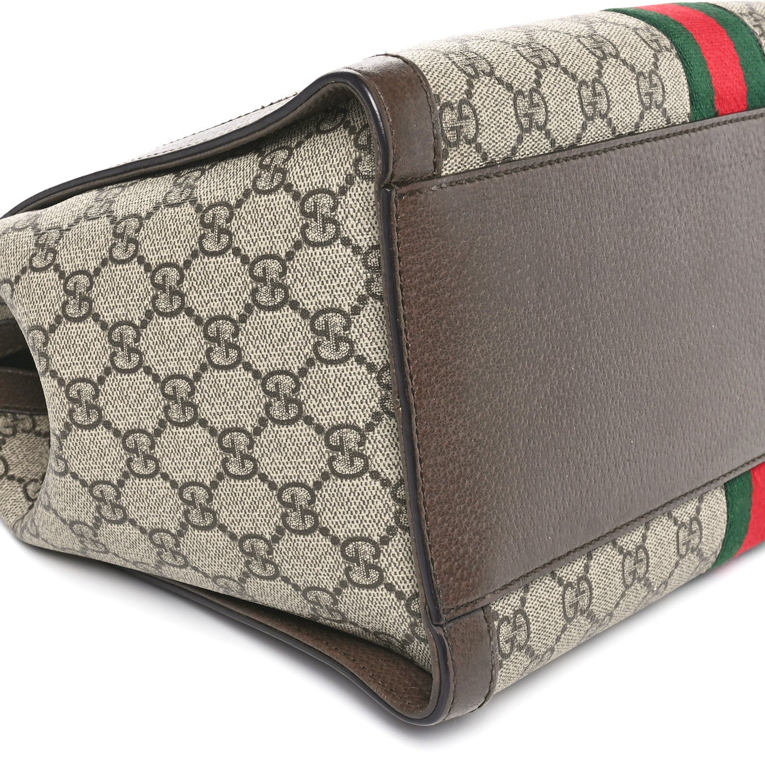 Gucci GG Supreme Monogram Web Medium Ophidia Tote Bag Brown 9 of 10