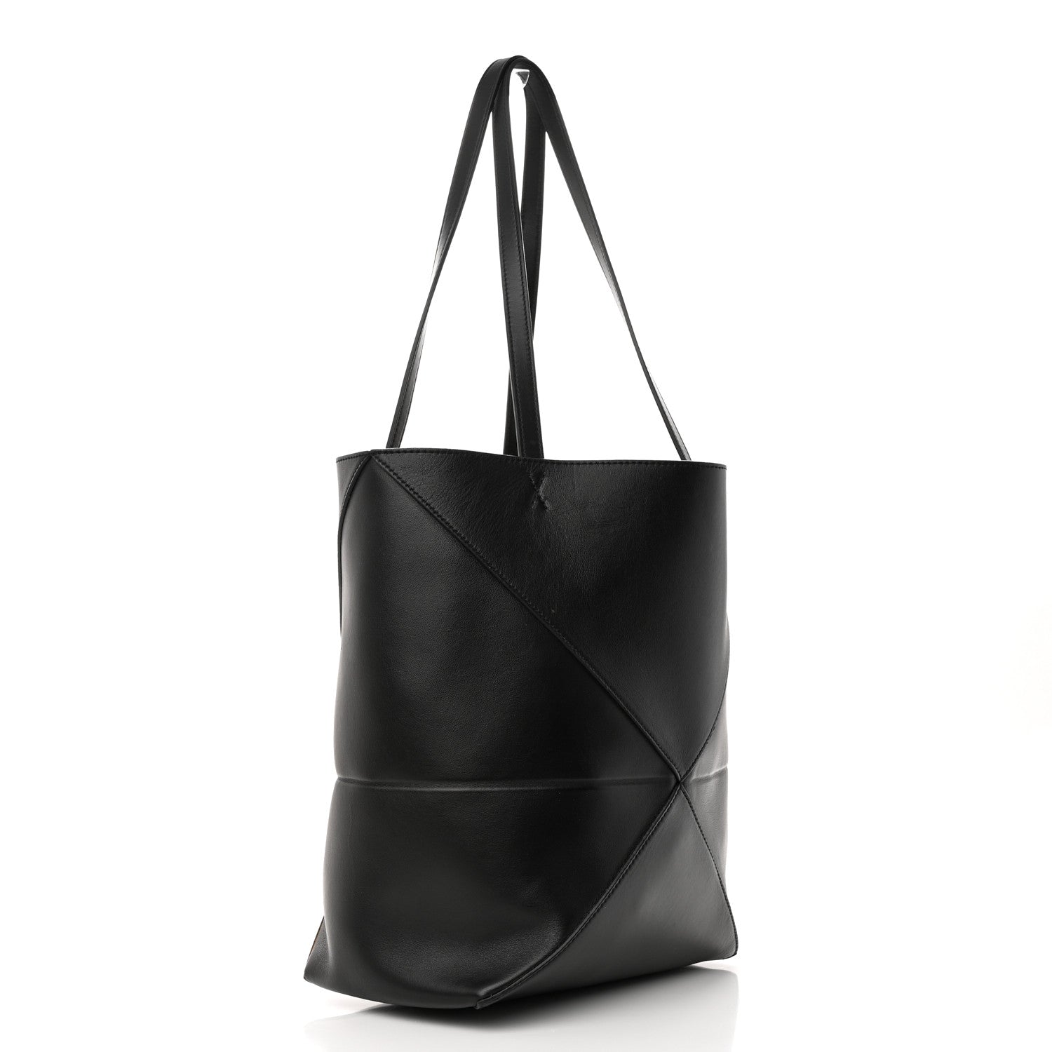 Loewe Shiny Calfskin Medium Puzzle Fold Tote Black 3 of 14