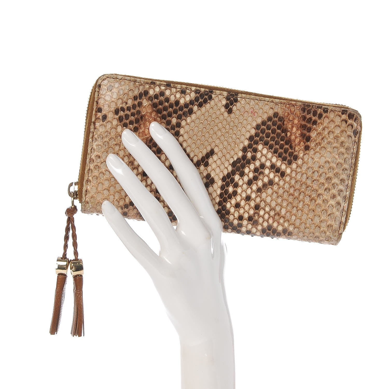 Gucci Python Marrakech Zip Around Wallet Brown 2 of 8