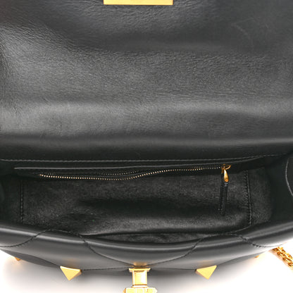 Valentino Garavani Nappa Large Roman Stud Shoulder Bag Black 5 of 9