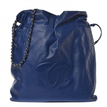 Chanel Caviar 31 Drawstring Tote Dark Blue 1 of 8