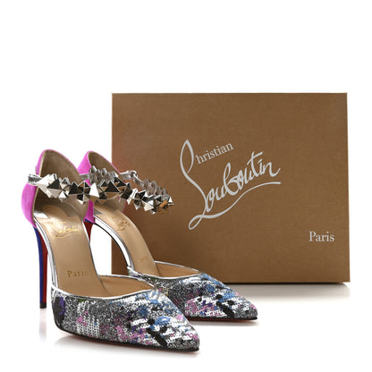Christian Louboutin Specchio Brosse Paillettes Planet Chic 100 Pump 37.5 Version Multicolor 9 of 9