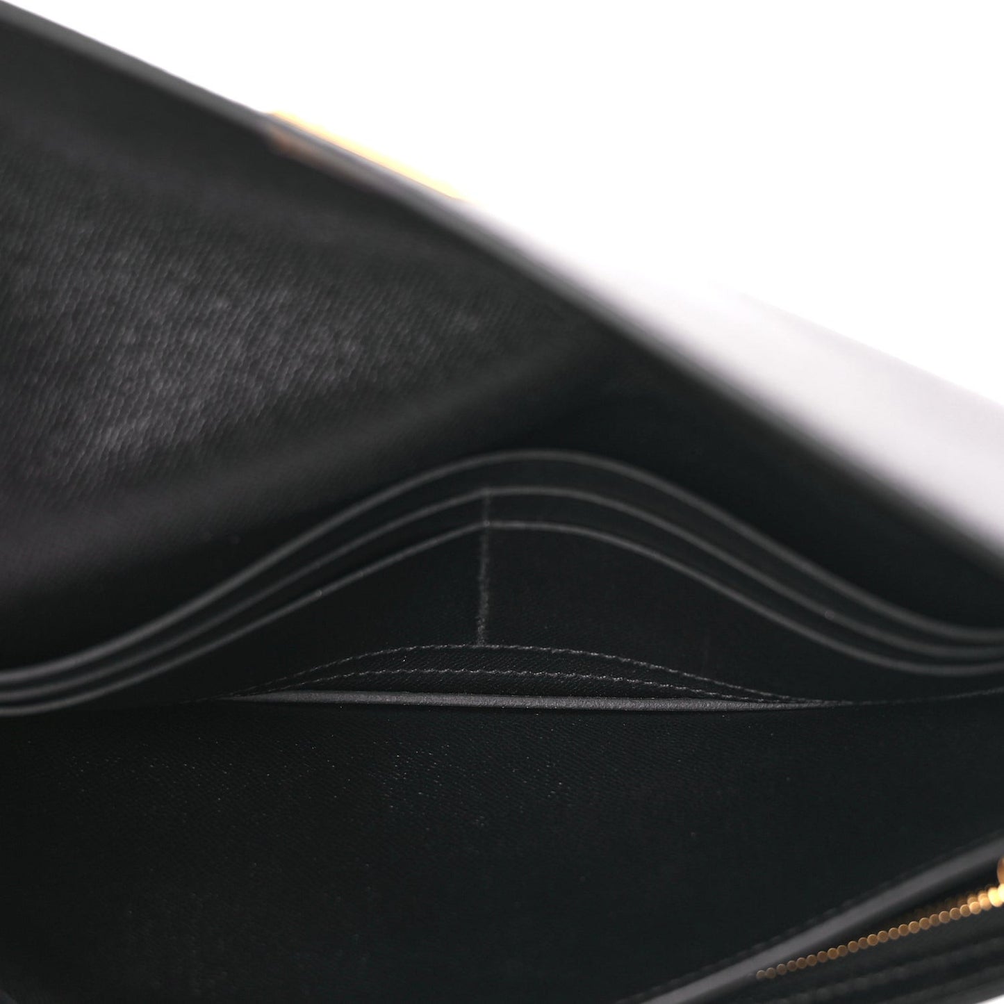Madame Calfskin Kelly Pocket Long Wallet Black