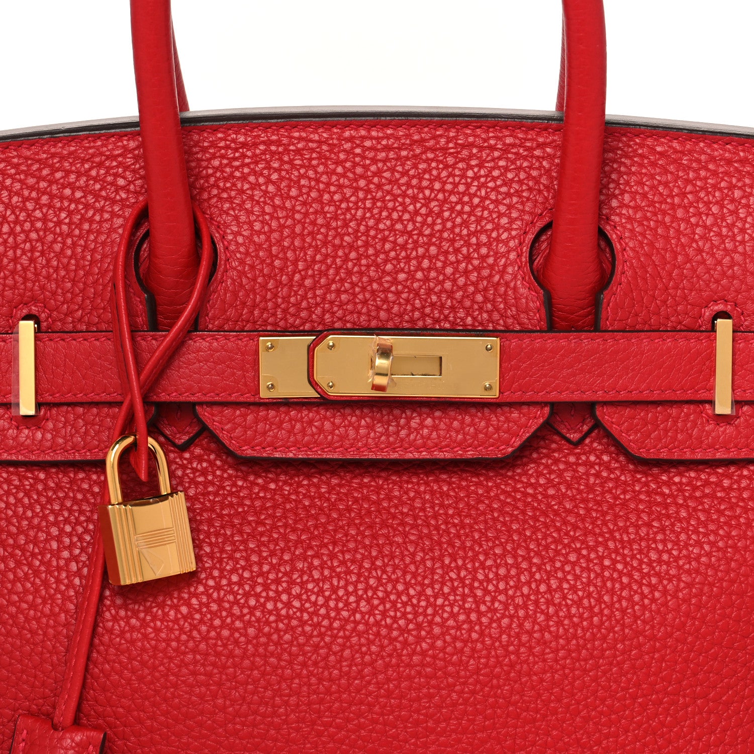 Hermes Taurillon Clemence Birkin 30 Rouge Casaque 8 of 10