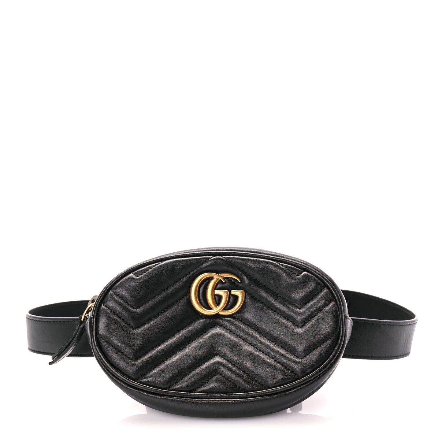 Calfskin Matelasse GG Marmont Belt Bag 85 Black