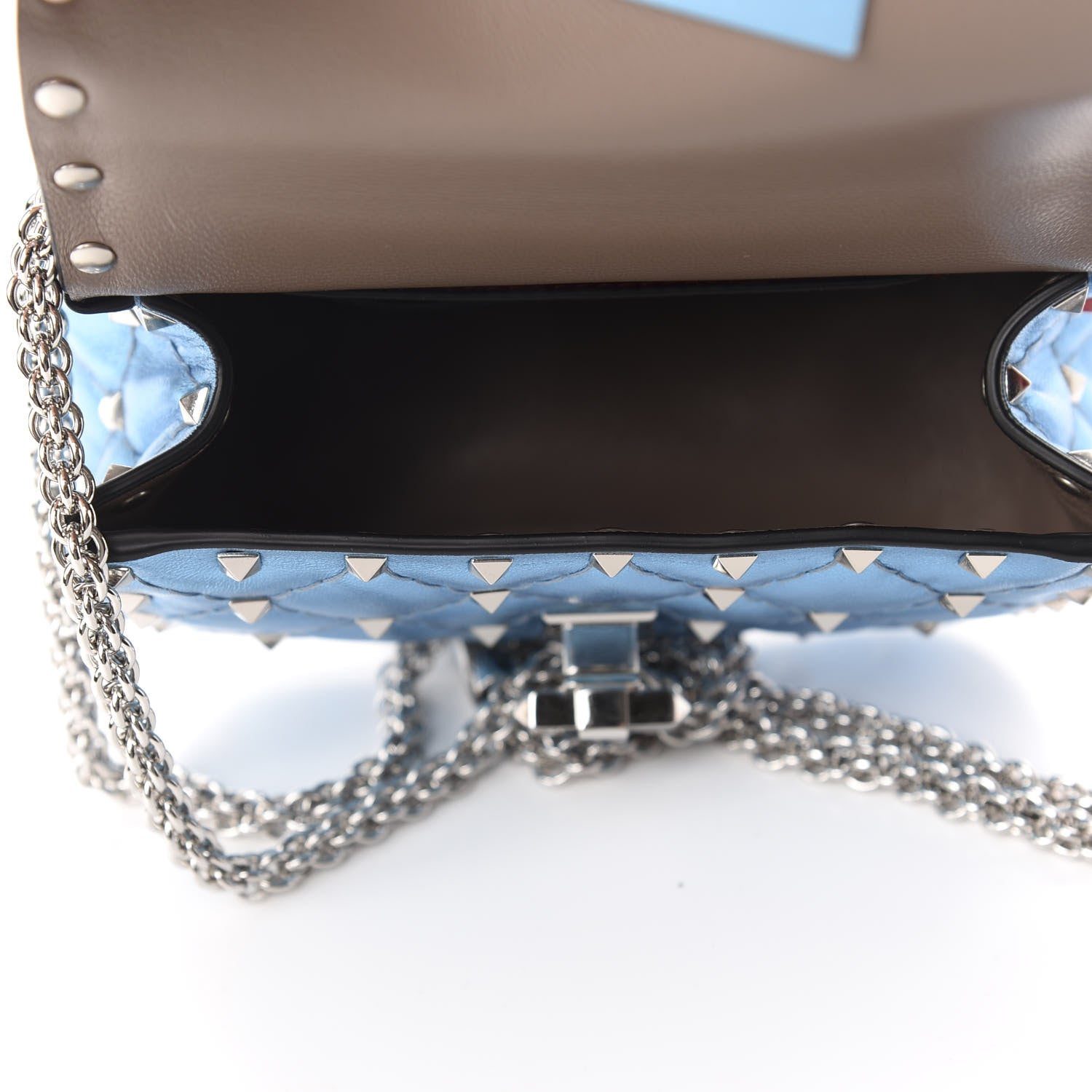 Valentino Garavani Metallic Nappa Micro Rockstud Spike Shoulder Bag Cerulean 5 of 9