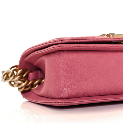 Chanel Caviar Chevron Quilted Small Boy Flap Dark Pink 26 of 40