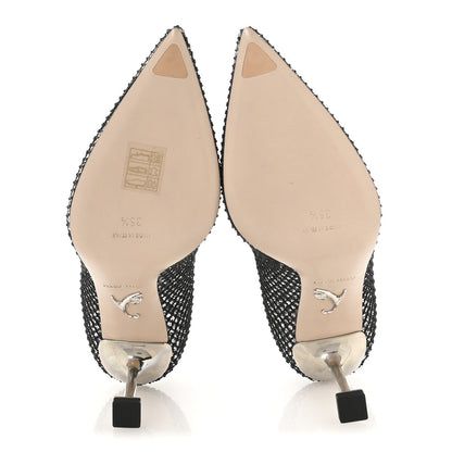 Miu Miu Glitter Rete 85 Pumps 35.5 Silver Black 6 of 7