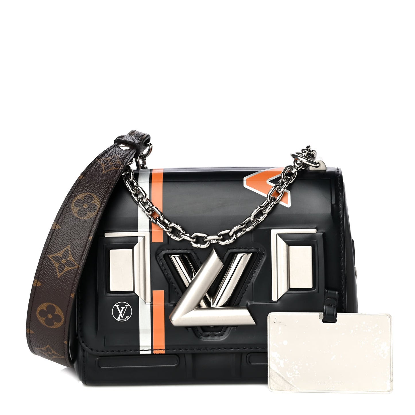 Epi Monogram Spaceship Embossed Twist Shoulder Bag PM Black