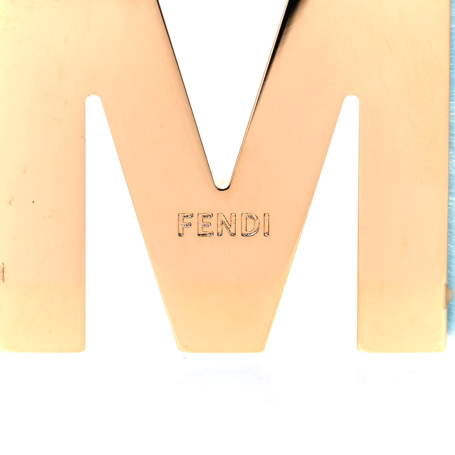 Fendi Mink Fur M ABClick Bag Charm Aqua 3 of 3