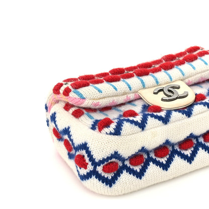 Chanel Cashmere Knit Extra Mini Single Flap White Multicolor 8 of 9