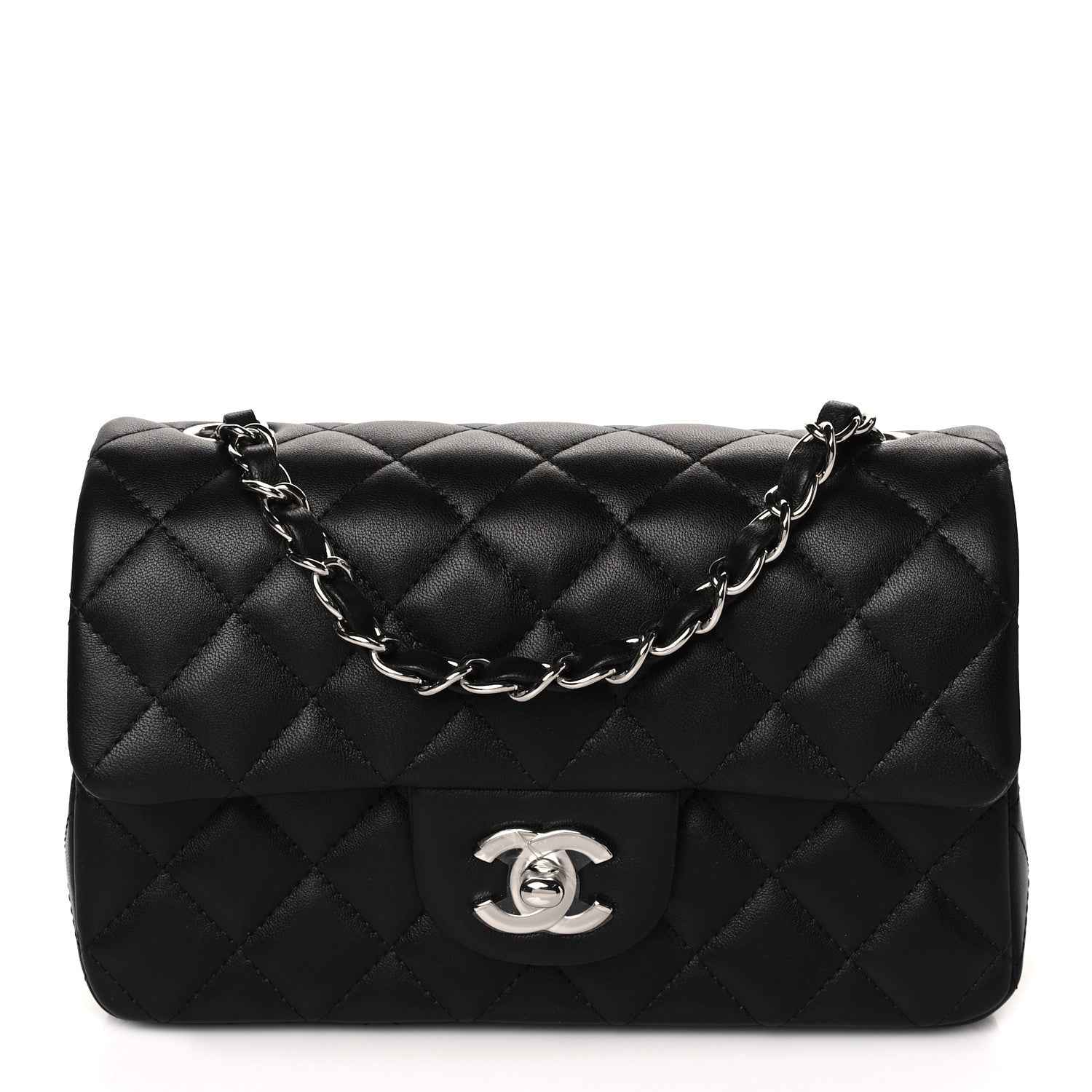 Chanel Lambskin Quilted Mini Rectangular Flap Black 1 of 11
