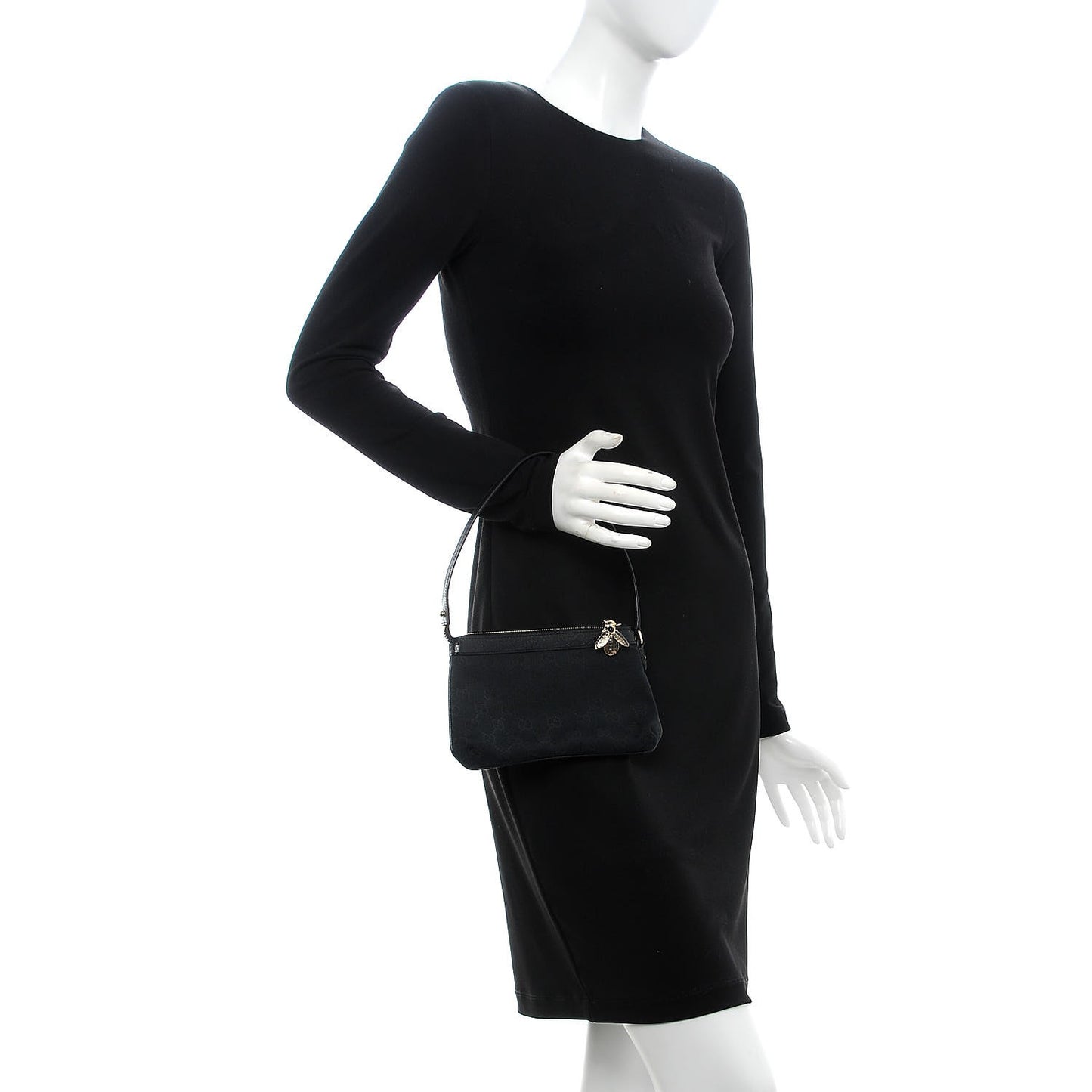 Monogram Bumble Bee Charm Pochette Black