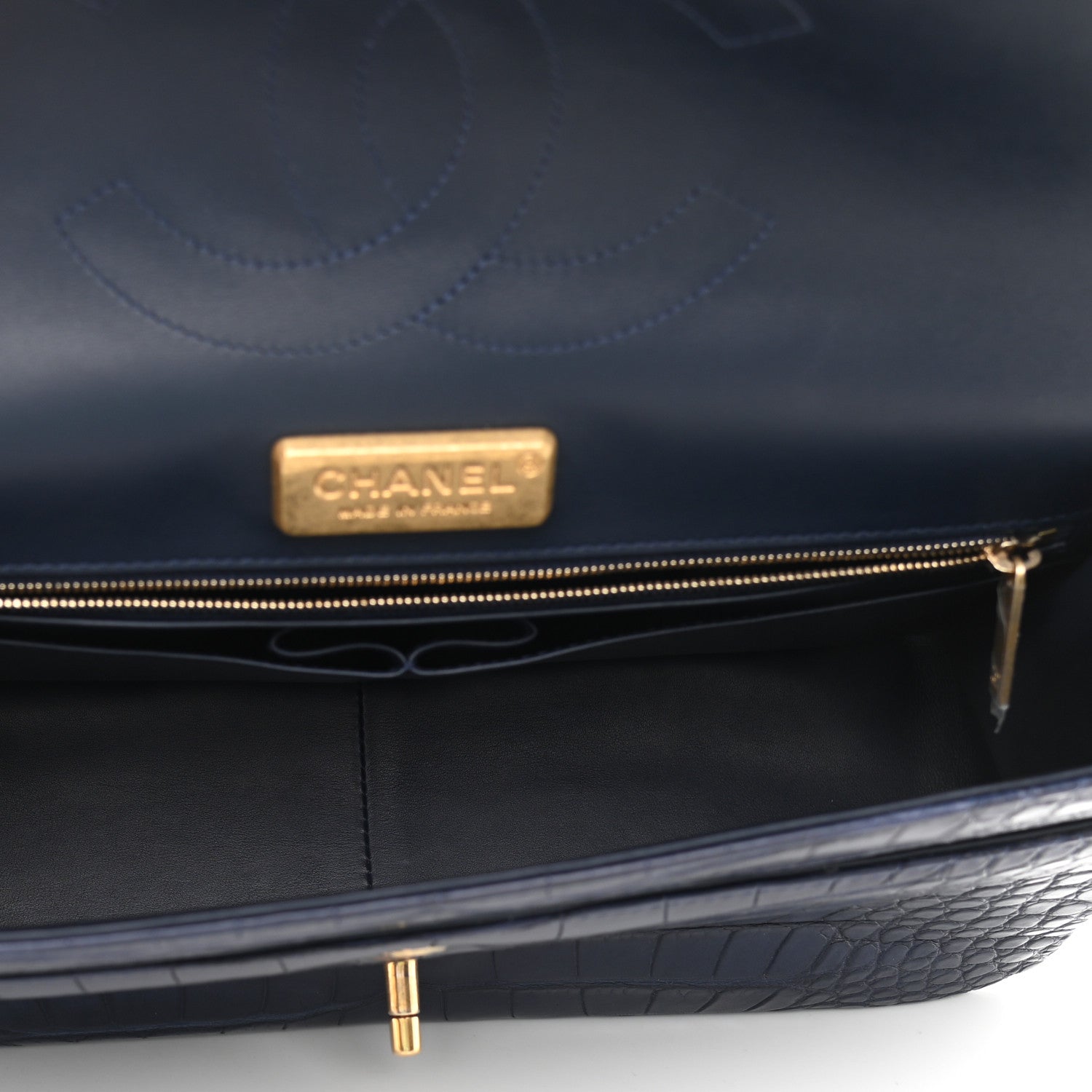 Chanel Alligator Jumbo Double Flap Blue 5 of 12