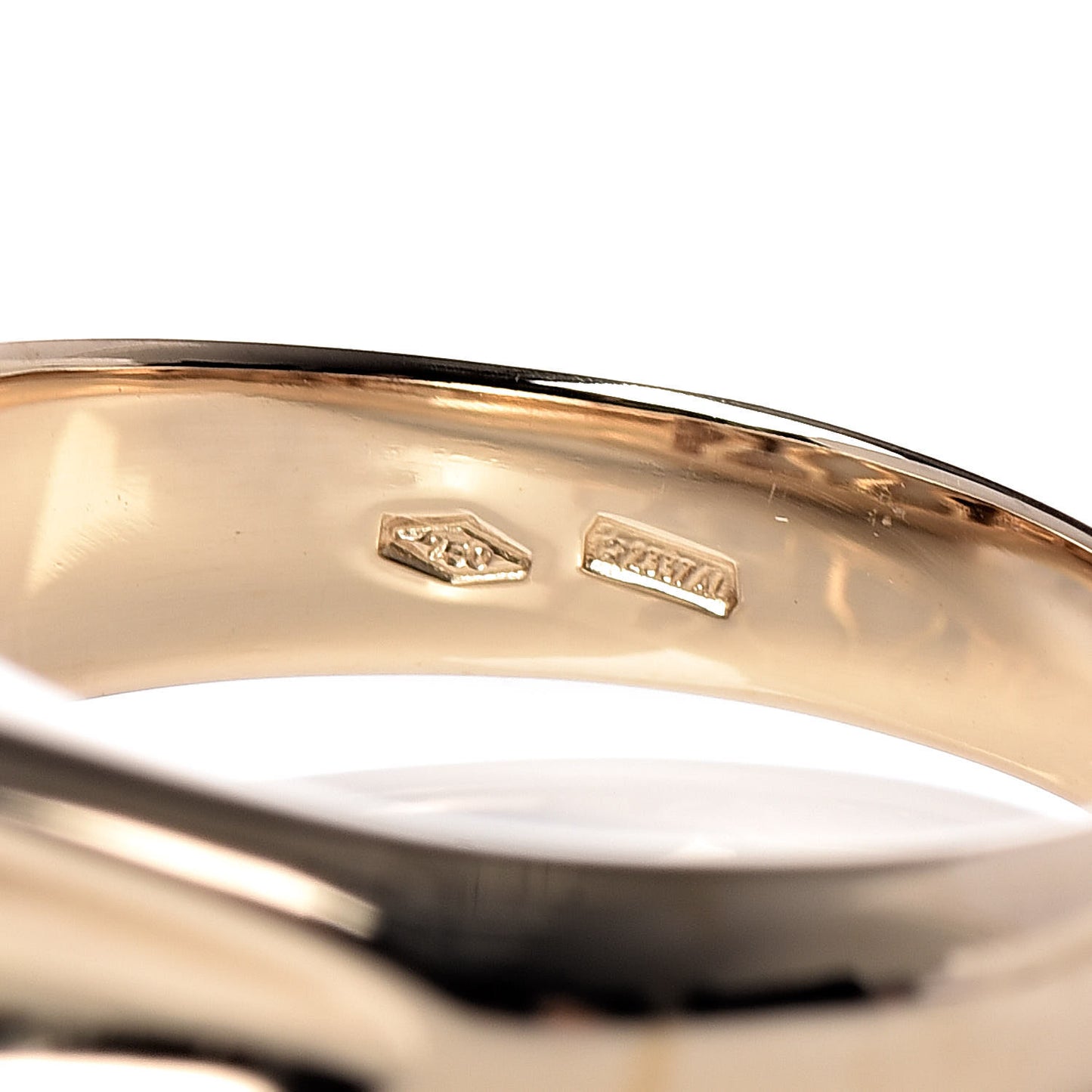 18K Yellow Gold White Ceramic Amethyst Pink Tourmaline Chandora Ring 52 6