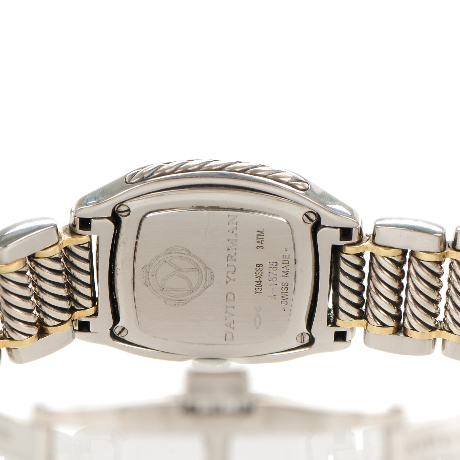 David Yurman Stainless Steel 18K Yellow Gold Mother of Pearl 25mm Thoroughbred Quartz Watch 5 of 7