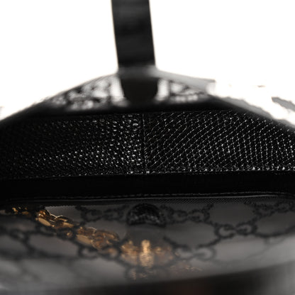 Gucci Lizard Mesh Crystal GG Monogram Mini Jackie 1961 Hobo Black 5 of 10