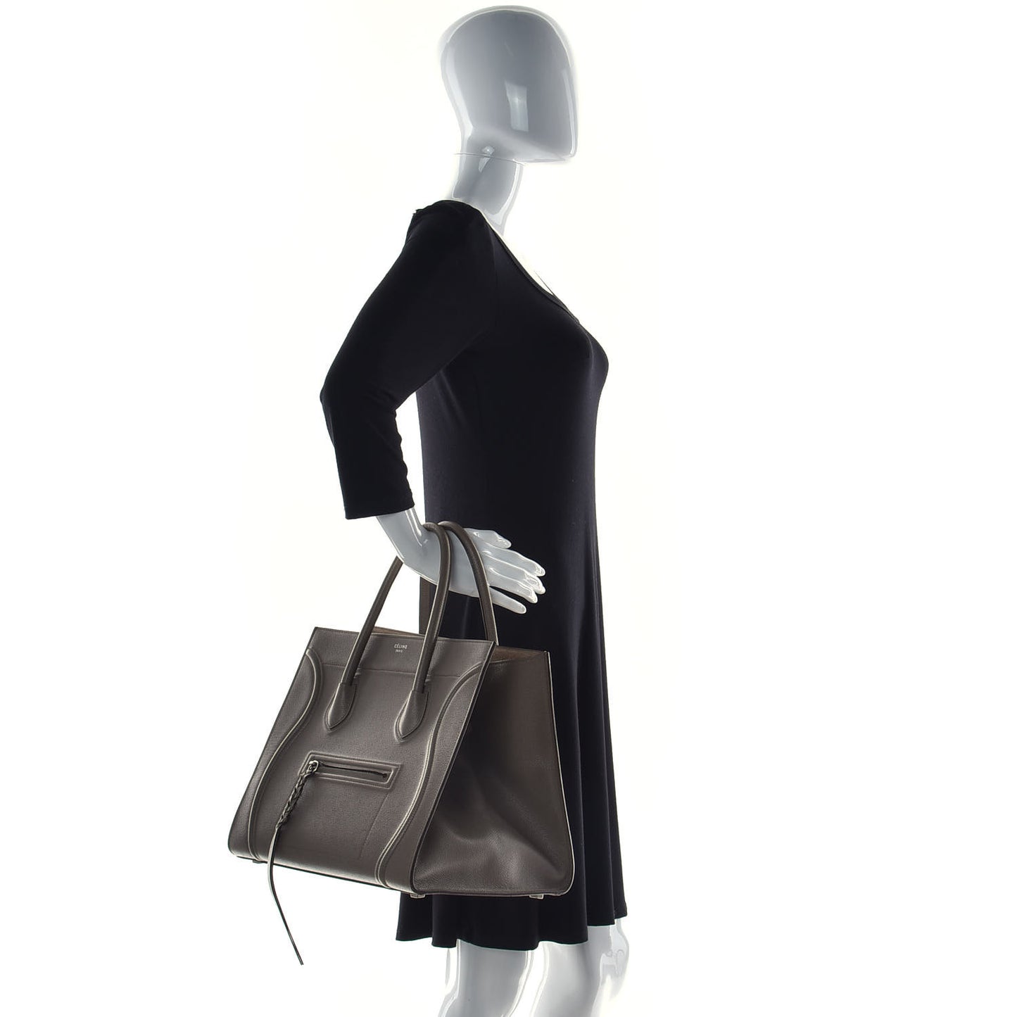 Grained Calfskin Medium Phantom Luggage Taupe