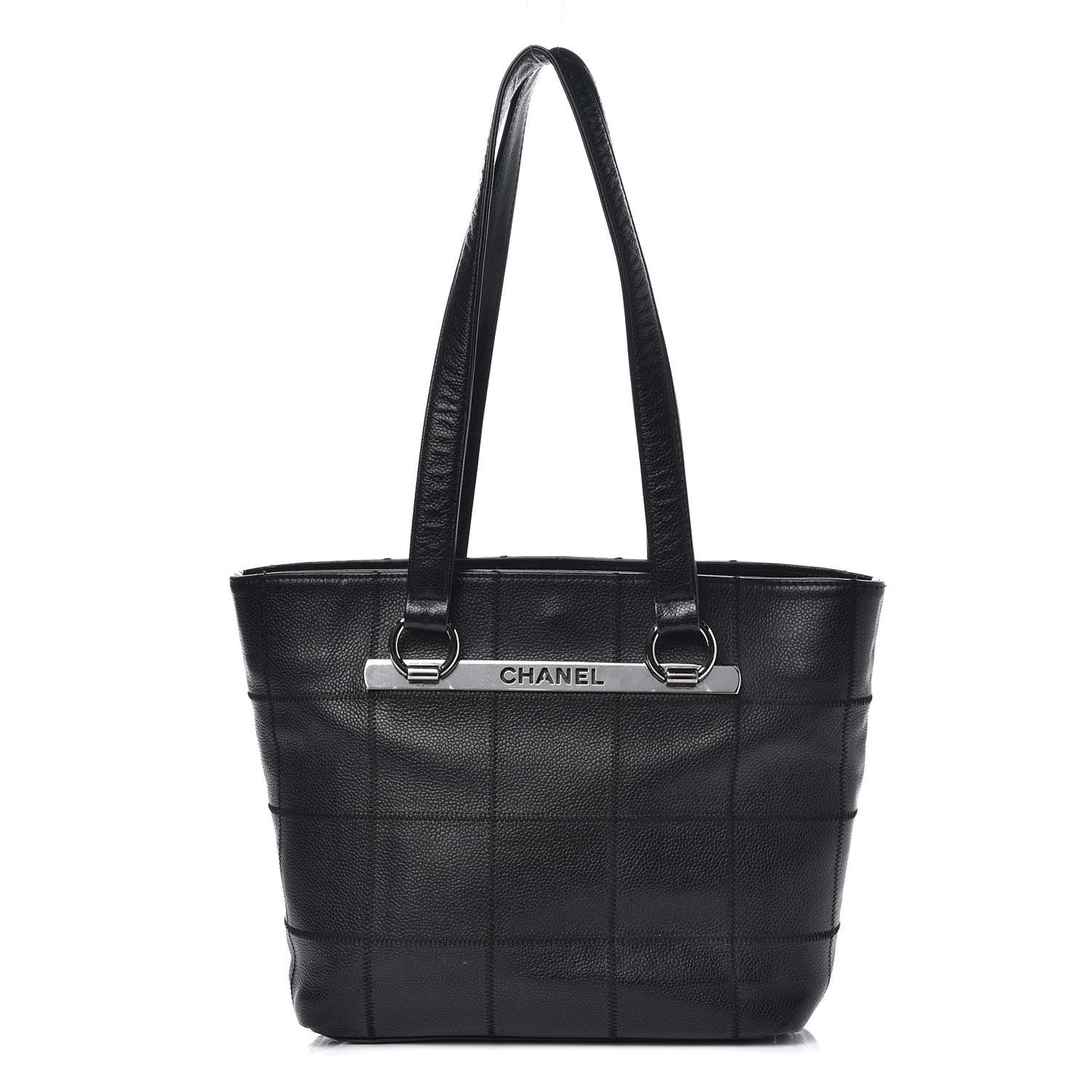 Caviar Square Stitched Tote Black