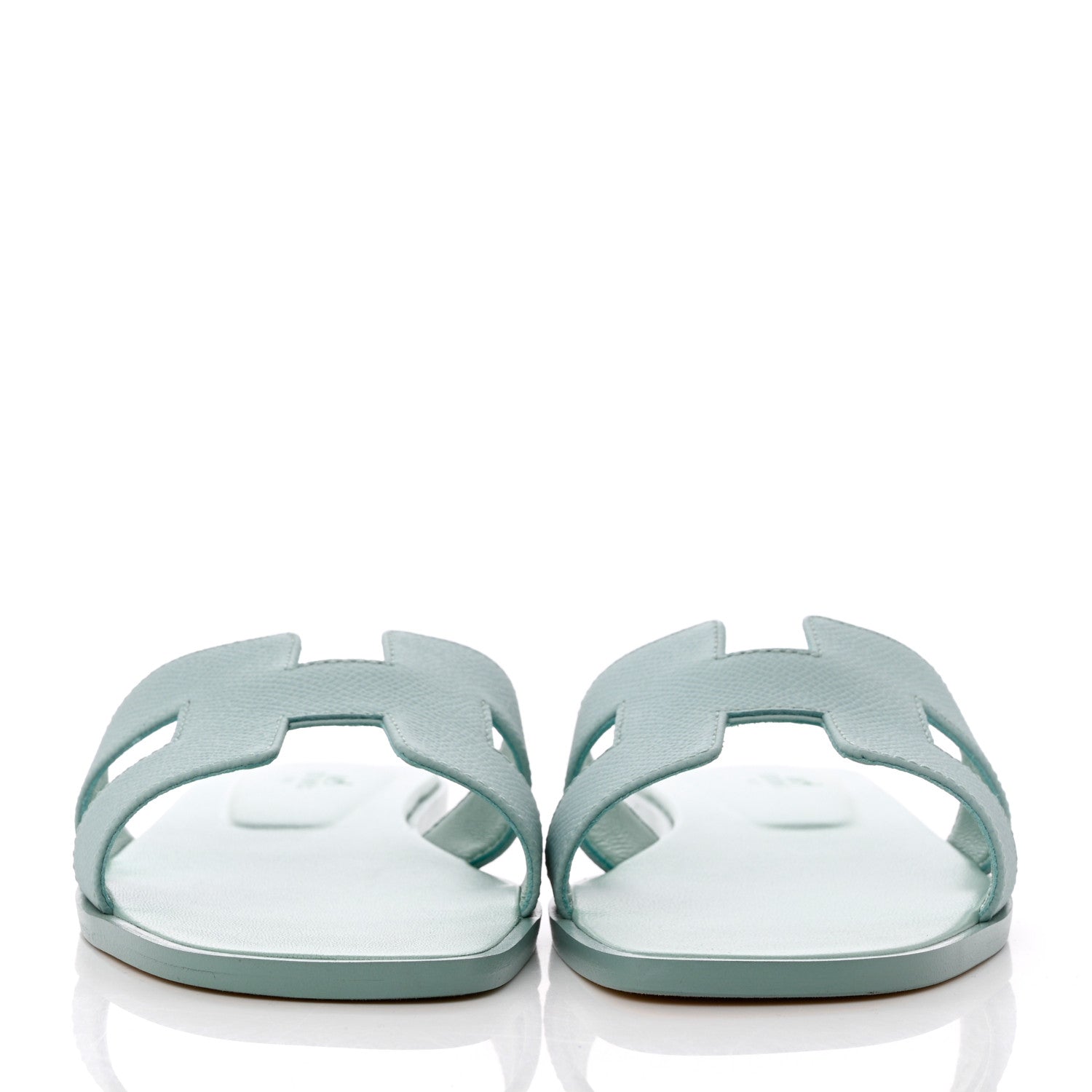 Hermes Epsom Oran Sandals 38.5 Vert Embrun 2 of 9