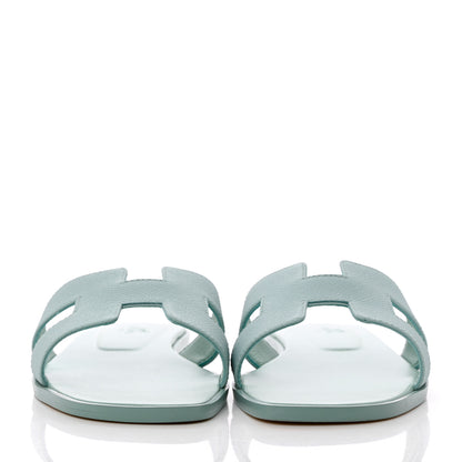 Hermes Epsom Oran Sandals 38.5 Vert Embrun 2 of 9