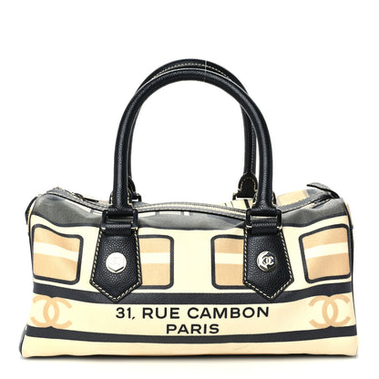 Chanel Coated Canvas Le Train Boston Bag Black 1 of 9