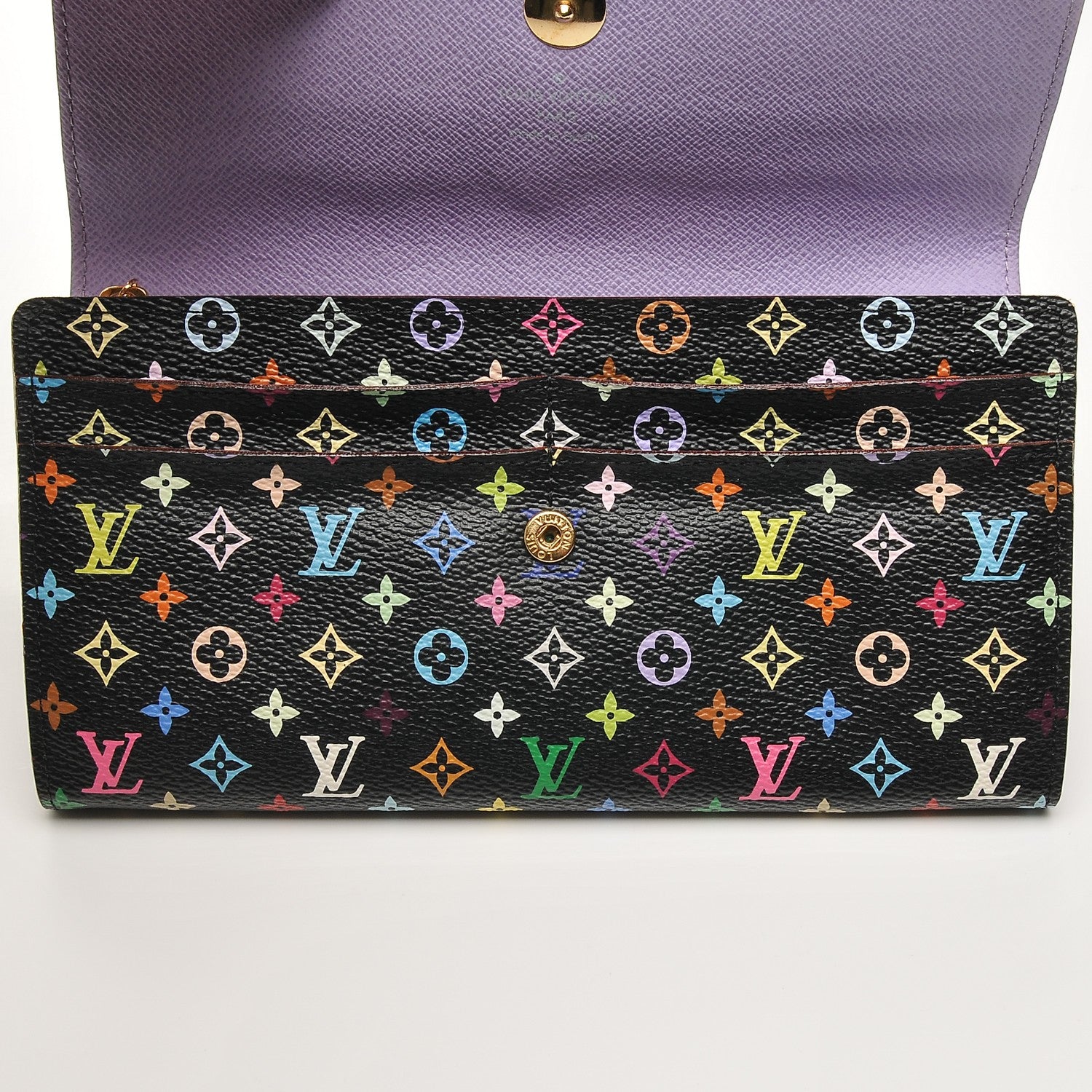 Louis Vuitton Monogram Multicolor Sarah Wallet Black Violet 7 of 7