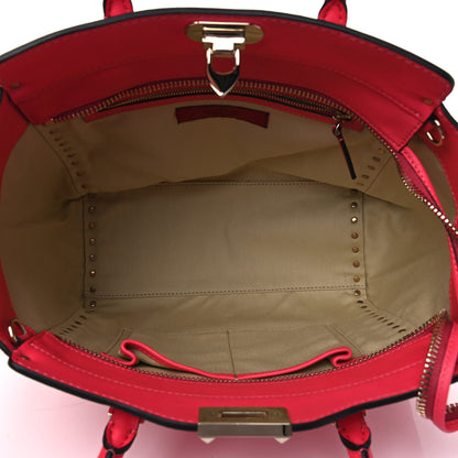 Valentino Garavani Vitello Rockstud Double Handle Tote Raspberry 4 of 5