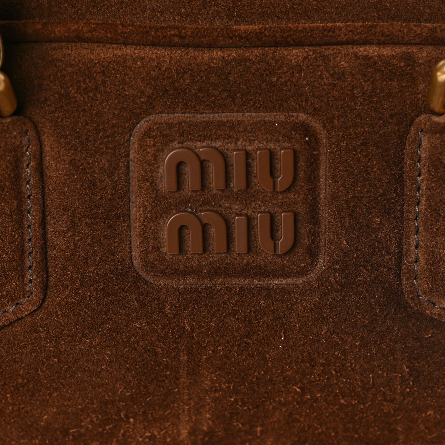 Miu Miu Camoscio Padded Large Arcadie Top Handle Bag Cacao 6 of 8