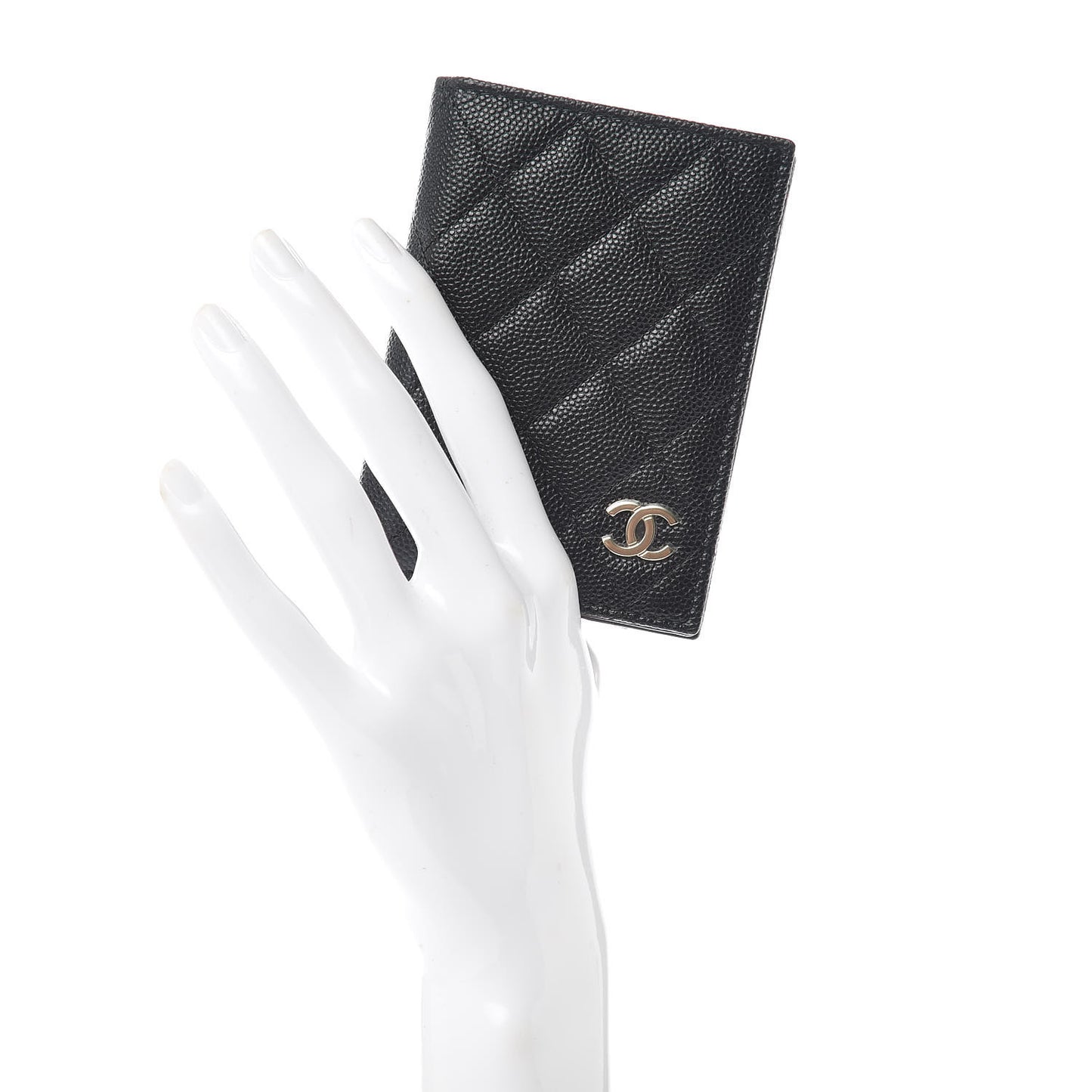 Caviar Quilted Card Holder Wallet Black