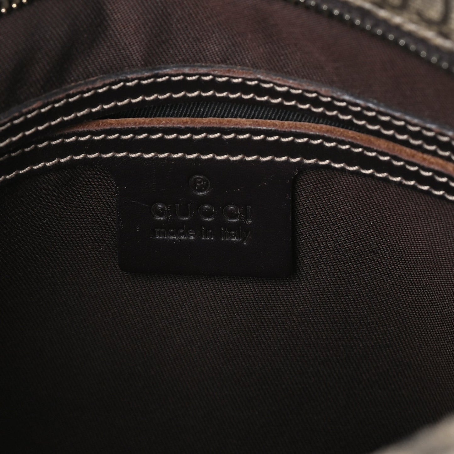 GG Supreme Monogram Small Flat Messenger Bag  Dark Brown