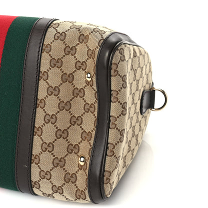 Gucci Monogram Vintage Web Medium Boston  Dark Brown 8 of 8
