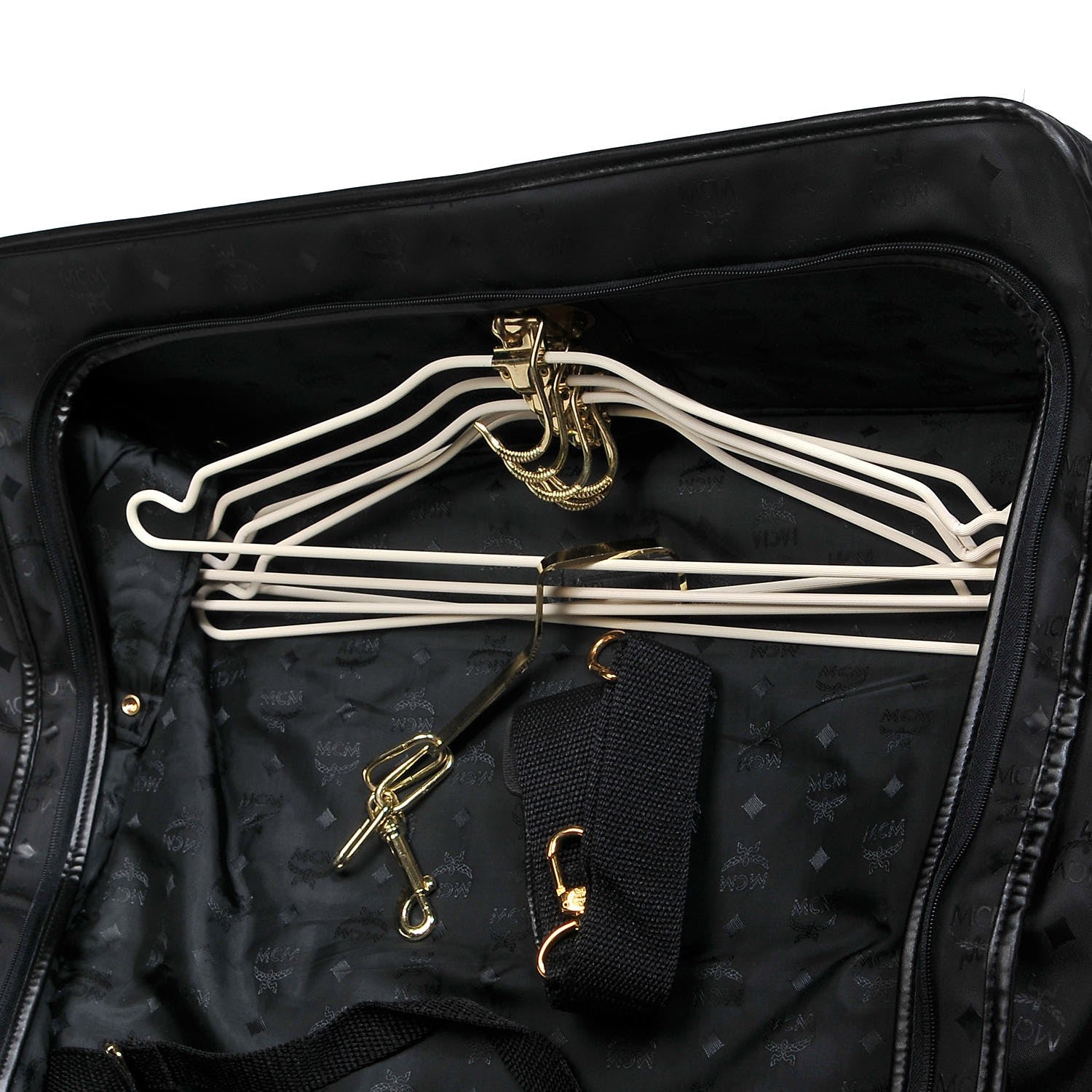 MCM Monogram Coated Canvas Garment Bag Black 14 of 19