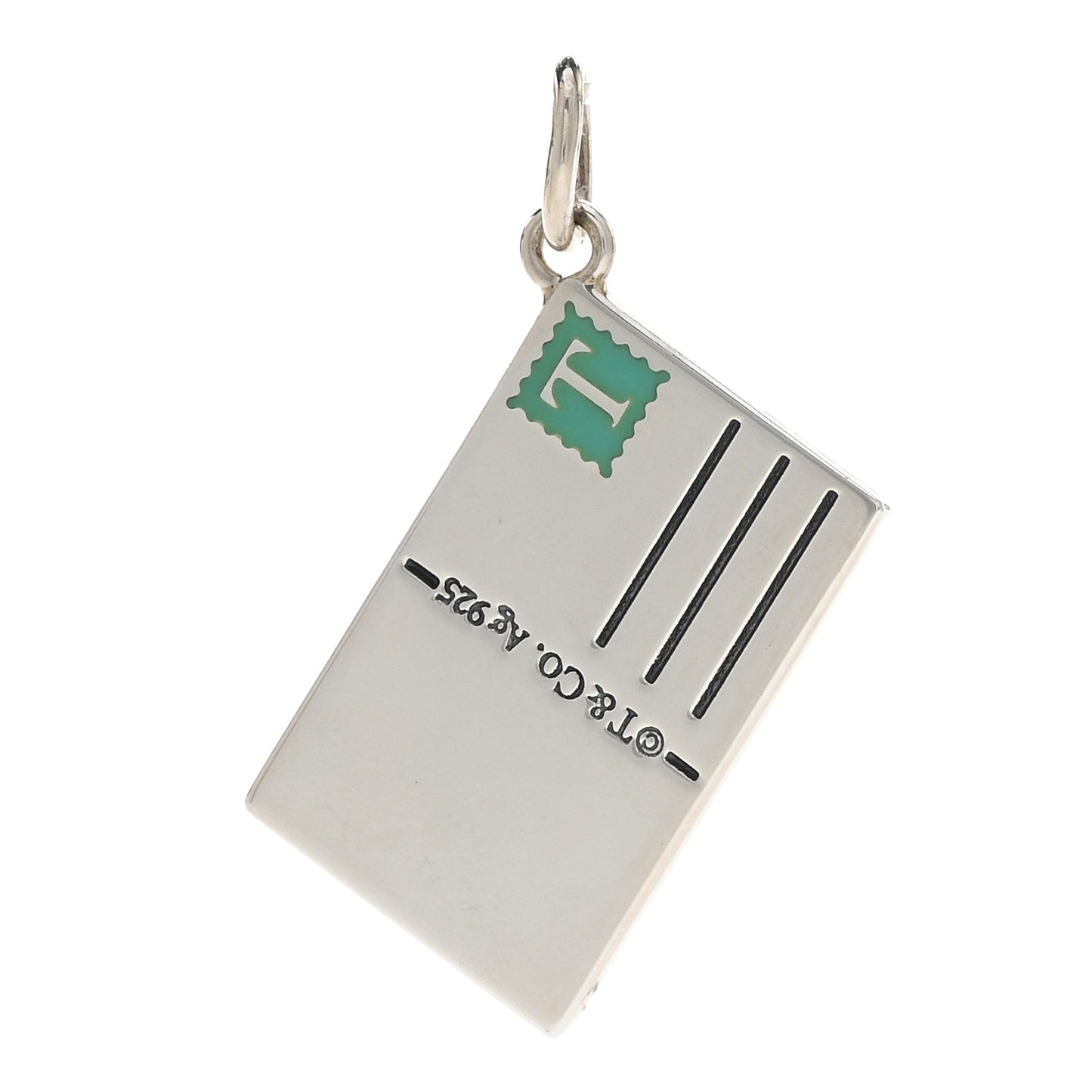 Sterling Silver Enamel London Postcard Charm Blue