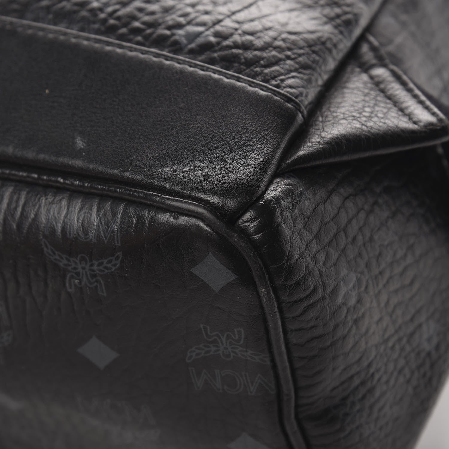 MCM Visetos Studded Colorblock Medium Stark Brock Backpack Black 10 of 13