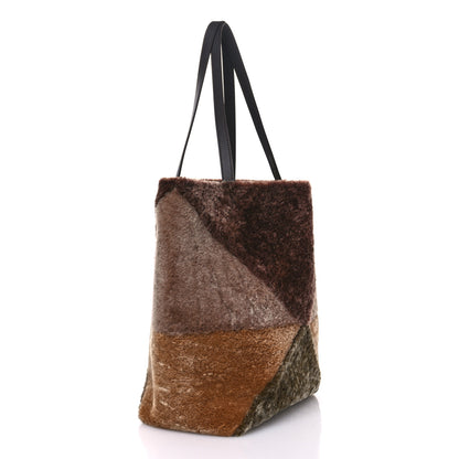 Loewe Shearling Large Puzzle Fold Tote Multicolor 3 of 9