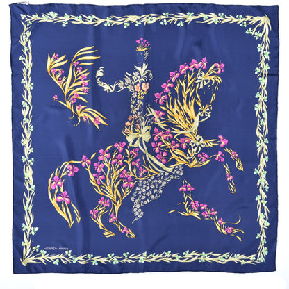 Hermes Silk Cheval Fleuri Scarf 90 1 of 4