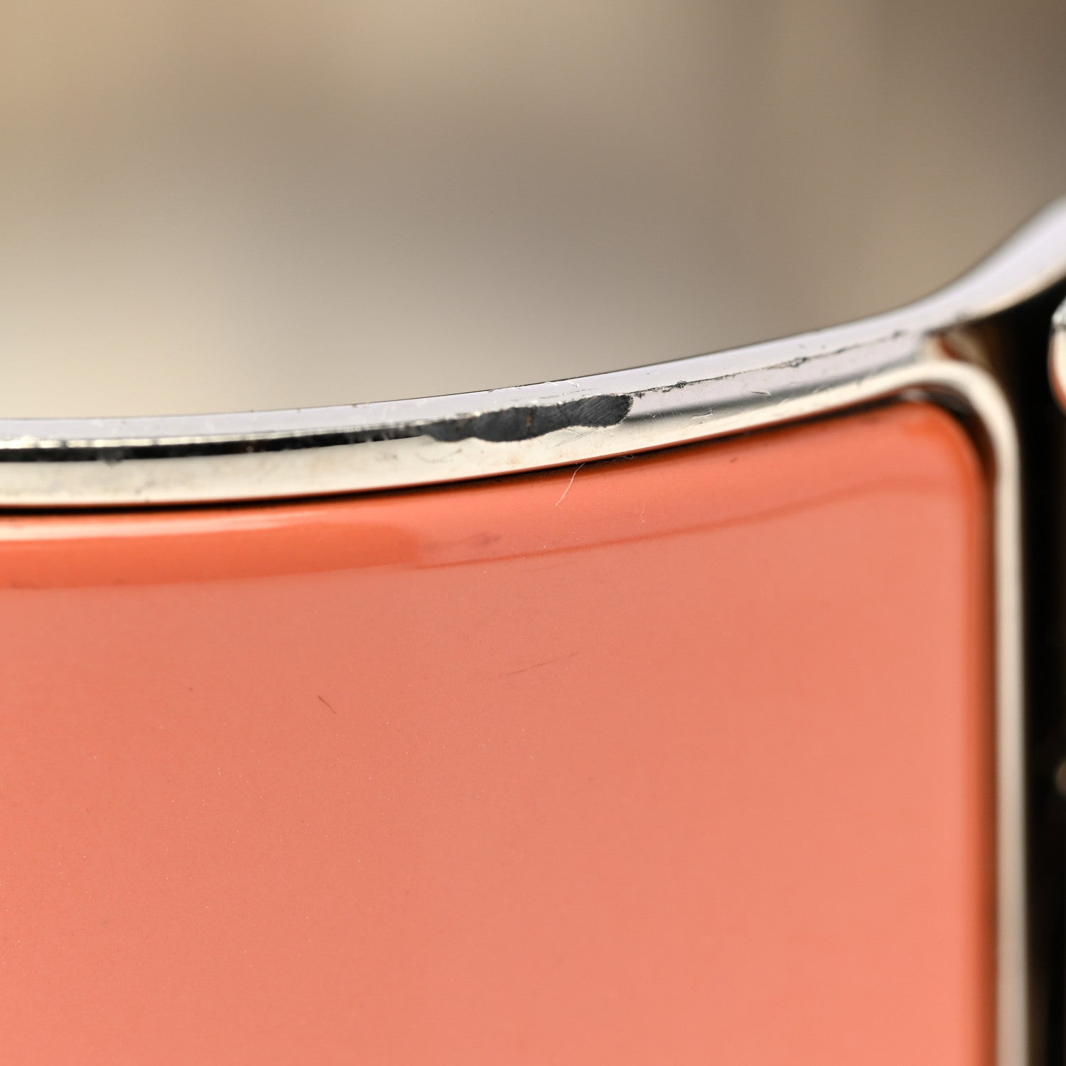 Hermes Enamel Extra Wide Clic Clac H Bracelet PM Orange Fruite White 5 of 6