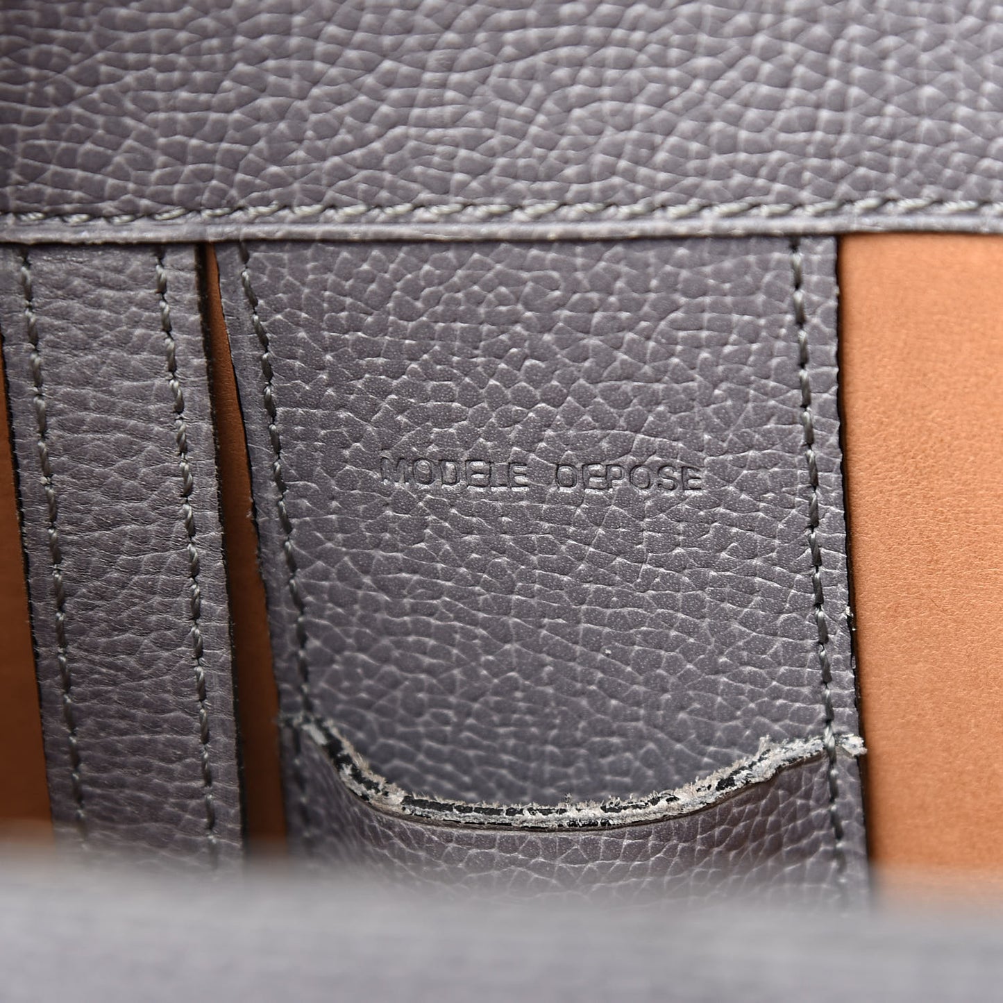 Grained Calfskin Brillant Briefcase Grey