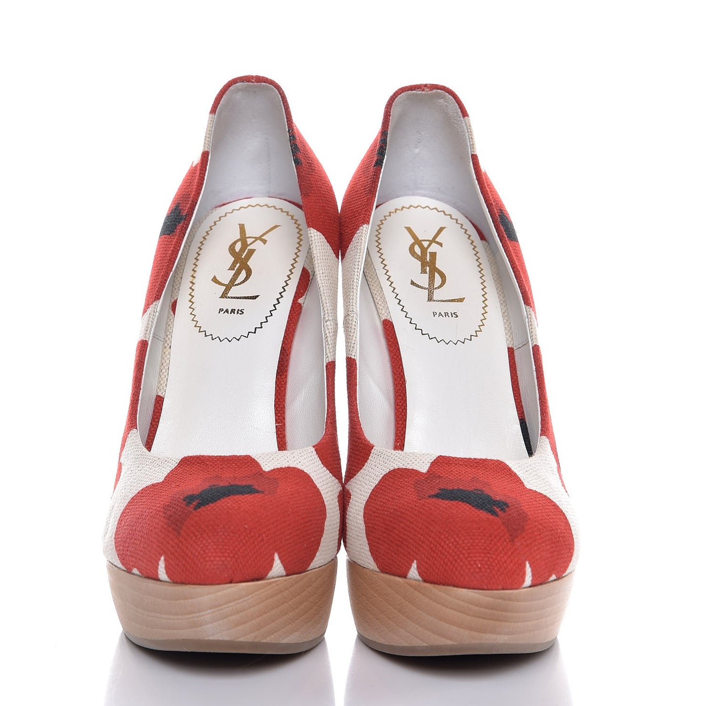 Canvas Printed Maryna 105 Wedges 40 Blanc Poppy