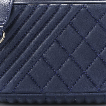Chanel Lambskin Quilted Mini Coco Boy Camera Bag Blue 8 of 11