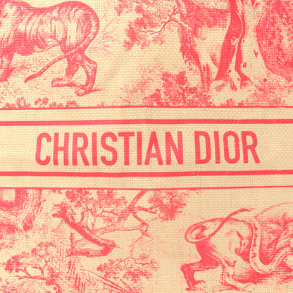 Christian Dior Straw Dioriviera Tote Pink 6 of 9